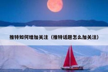 推特如何增加关注（推特话题怎么加关注）
