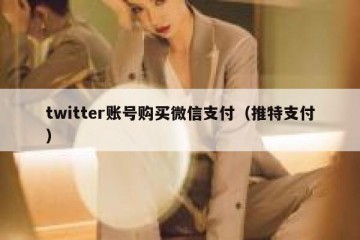 twitter账号购买微信支付（推特支付）