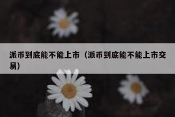 派币到底能不能上市（派币到底能不能上市交易）