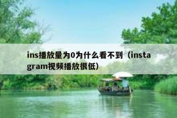 ins播放量为0为什么看不到（instagram视频播放很低）