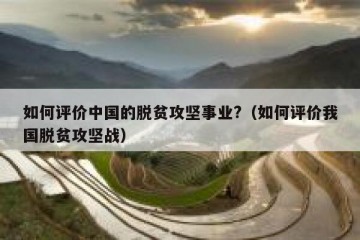 如何评价中国的脱贫攻坚事业?（如何评价我国脱贫攻坚战）