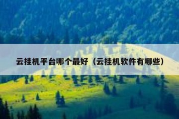云挂机平台哪个最好（云挂机软件有哪些）