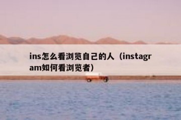 ins怎么看浏览自己的人（instagram如何看浏览者）