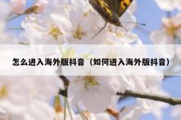 怎么进入海外版抖音（如何进入海外版抖音）