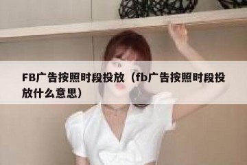 FB广告按照时段投放（fb广告按照时段投放什么意思）
