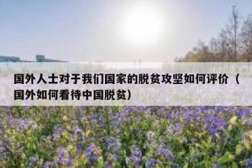 国外人士对于我们国家的脱贫攻坚如何评价（国外如何看待中国脱贫）