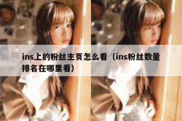 ins上的粉丝主页怎么看（ins粉丝数量排名在哪里看）