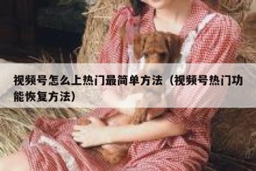 视频号怎么上热门最简单方法（视频号热门功能恢复方法）