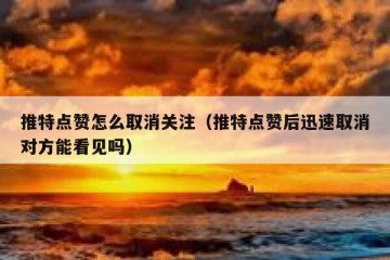 推特点赞怎么取消关注（推特点赞后迅速取消对方能看见吗）