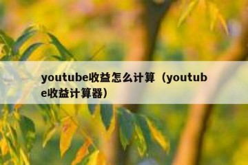 youtube收益怎么计算（youtube收益计算器）