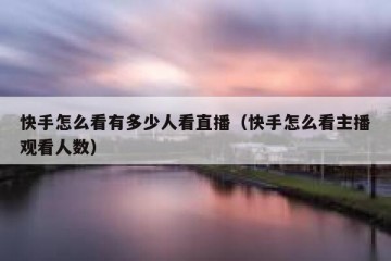快手怎么看有多少人看直播（快手怎么看主播观看人数）
