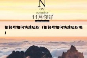 视频号如何快速吸粉（视频号如何快速吸粉呢）