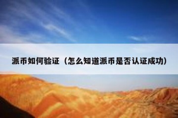 派币如何验证（怎么知道派币是否认证成功）