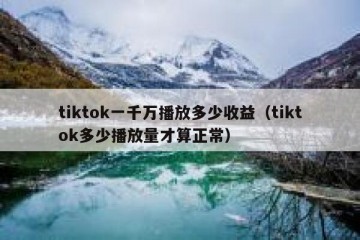 tiktok一千万播放多少收益（tiktok多少播放量才算正常）