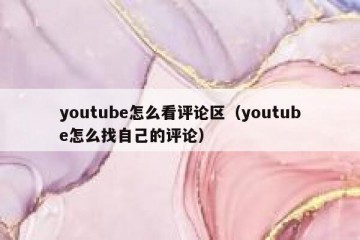 youtube怎么看评论区（youtube怎么找自己的评论）
