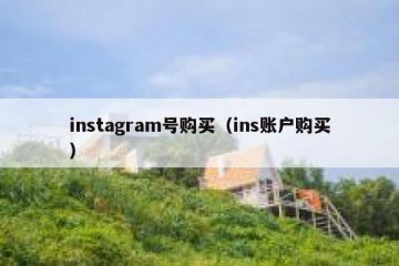 instagram号购买（ins账户购买）