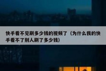 快手看不见刷多少钱的视频了（为什么我的快手看不了别人刷了多少钱）