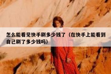 怎么能看见快手刷多少钱了（在快手上能看到自己刷了多少钱吗）