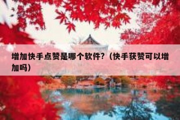 增加快手点赞是哪个软件?（快手获赞可以增加吗）