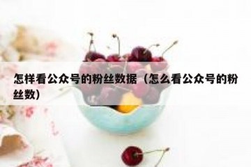 怎样看公众号的粉丝数据（怎么看公众号的粉丝数）
