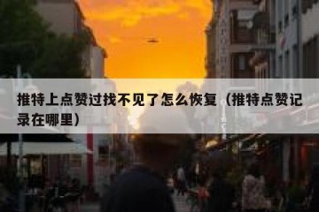 推特上点赞过找不见了怎么恢复（推特点赞记录在哪里）