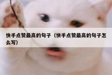 快手点赞最高的句子（快手点赞最高的句子怎么写）
