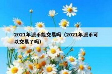 2021年派币能交易吗（2021年派币可以交易了吗）