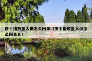 快手播放量太低怎么回事（快手播放量太低怎么回事儿）