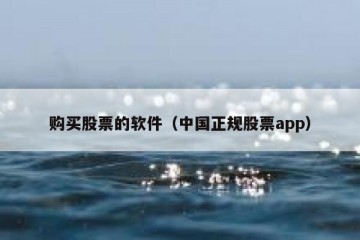 购买股票的软件（中国正规股票app）