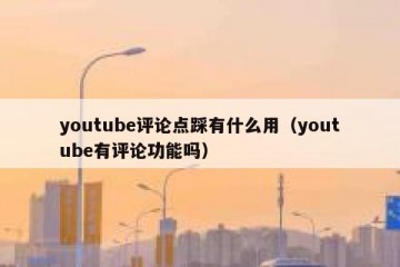 youtube评论点踩有什么用（youtube有评论功能吗）