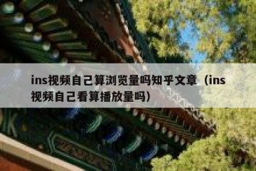 ins视频自己算浏览量吗知乎文章（ins视频自己看算播放量吗）