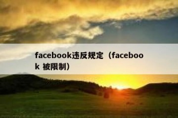 facebook违反规定（facebook 被限制）