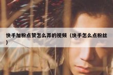 快手加粉点赞怎么弄的视频（快手怎么点粉丝）