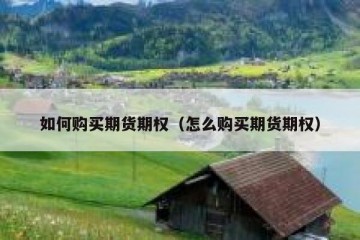 如何购买期货期权（怎么购买期货期权）