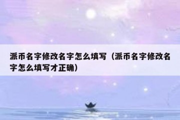 派币名字修改名字怎么填写（派币名字修改名字怎么填写才正确）