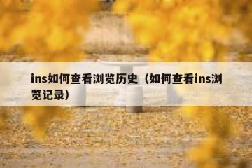 ins如何查看浏览历史（如何查看ins浏览记录）