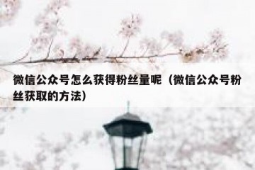 微信公众号怎么获得粉丝量呢（微信公众号粉丝获取的方法）
