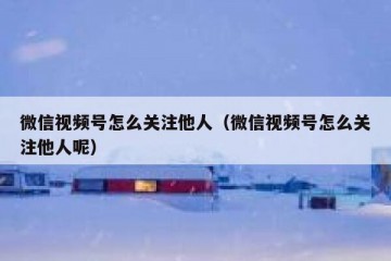 微信视频号怎么关注他人（微信视频号怎么关注他人呢）