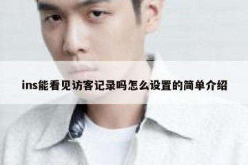 ins能看见访客记录吗怎么设置的简单介绍