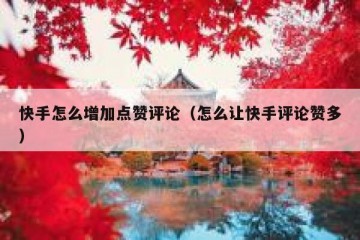 快手怎么增加点赞评论（怎么让快手评论赞多）