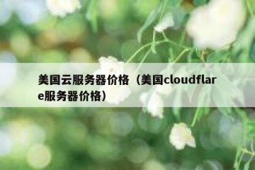 美国云服务器价格（美国cloudflare服务器价格）