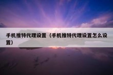 手机推特代理设置（手机推特代理设置怎么设置）