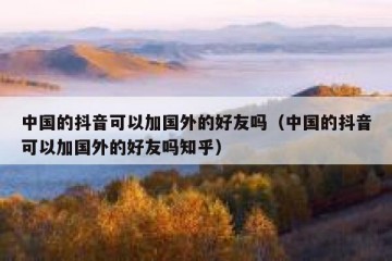 中国的抖音可以加国外的好友吗（中国的抖音可以加国外的好友吗知乎）