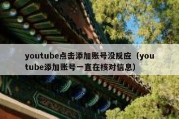 youtube点击添加账号没反应（youtube添加账号一直在核对信息）