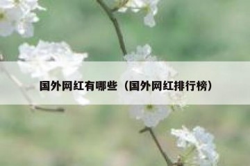 国外网红有哪些（国外网红排行榜）