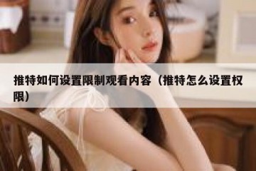 推特如何设置限制观看内容（推特怎么设置权限）