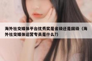 海外社交媒体平台优秀奖是省级还是国级（海外社交媒体运营专员是什么?）