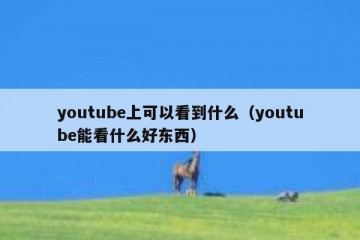 youtube上可以看到什么（youtube能看什么好东西）
