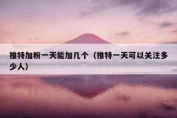 推特加粉一天能加几个（推特一天可以关注多少人）
