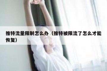 推特流量限制怎么办（推特被限流了怎么才能恢复）